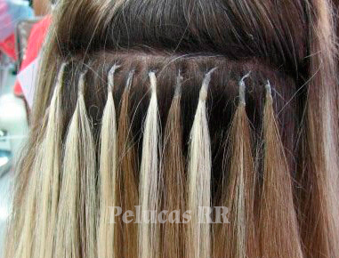 Colocacicón de extensiones pegadas con silicona